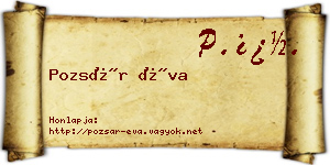 Pozsár Éva névjegykártya