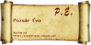 Pozsár Éva névjegykártya